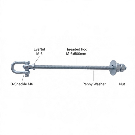 1m Tensioner Galv 16mm for D-Ring